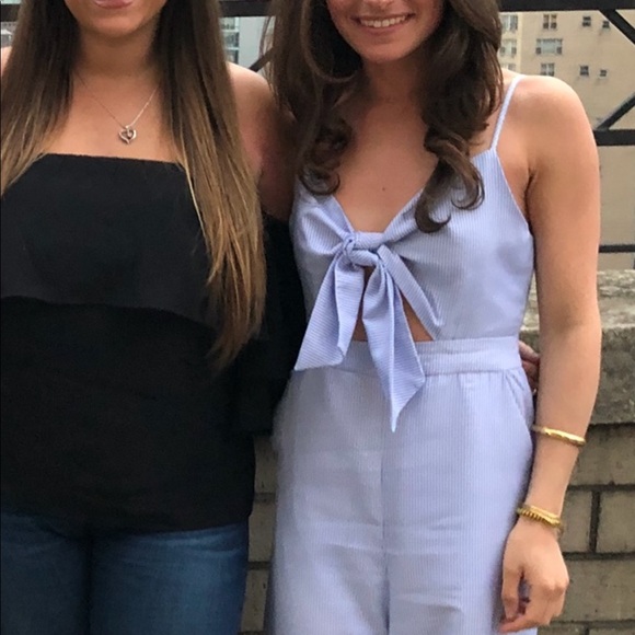 Cute Stripped wide leg Jumpsuit- worn 1 time- XS- purchased at Saks - Picture 2 of 9